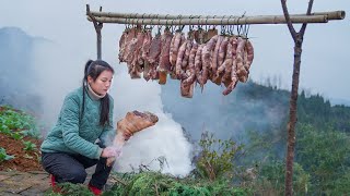 Smoked Sausage from a Whole Pig! Enough for Our Family to Eat in Year 2021