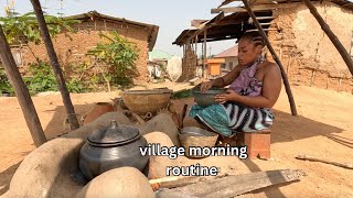 African Morning routine in a Typical Village || Cooking Porridge for breakfast