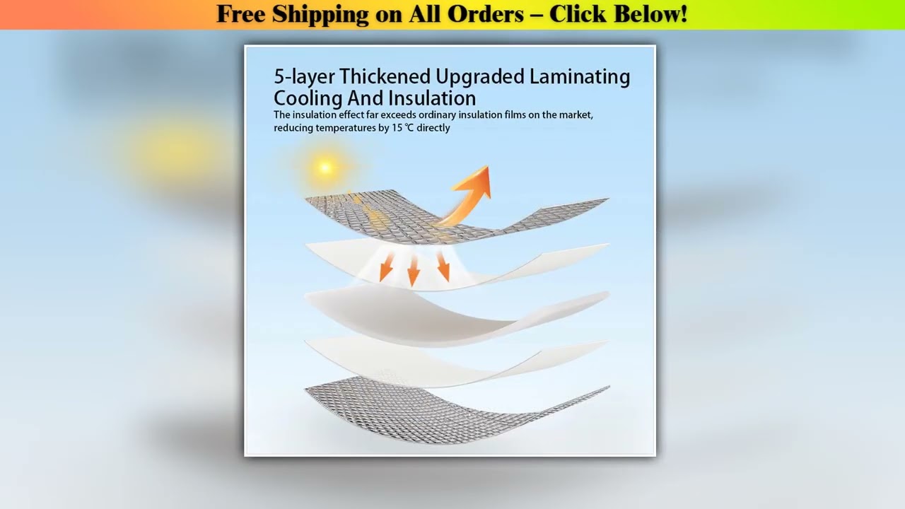 House Blackout Window Film Sun Shade Insulation Aluminum Foil Pad Balcony Room Car Glass UV