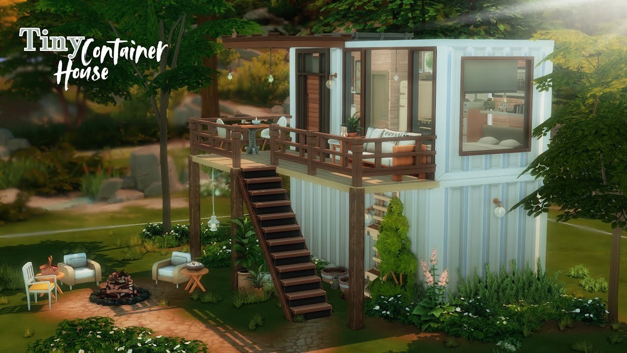 Tiny Container House 🍀| The Sims 4 Speed Build | NO CC - YouTube