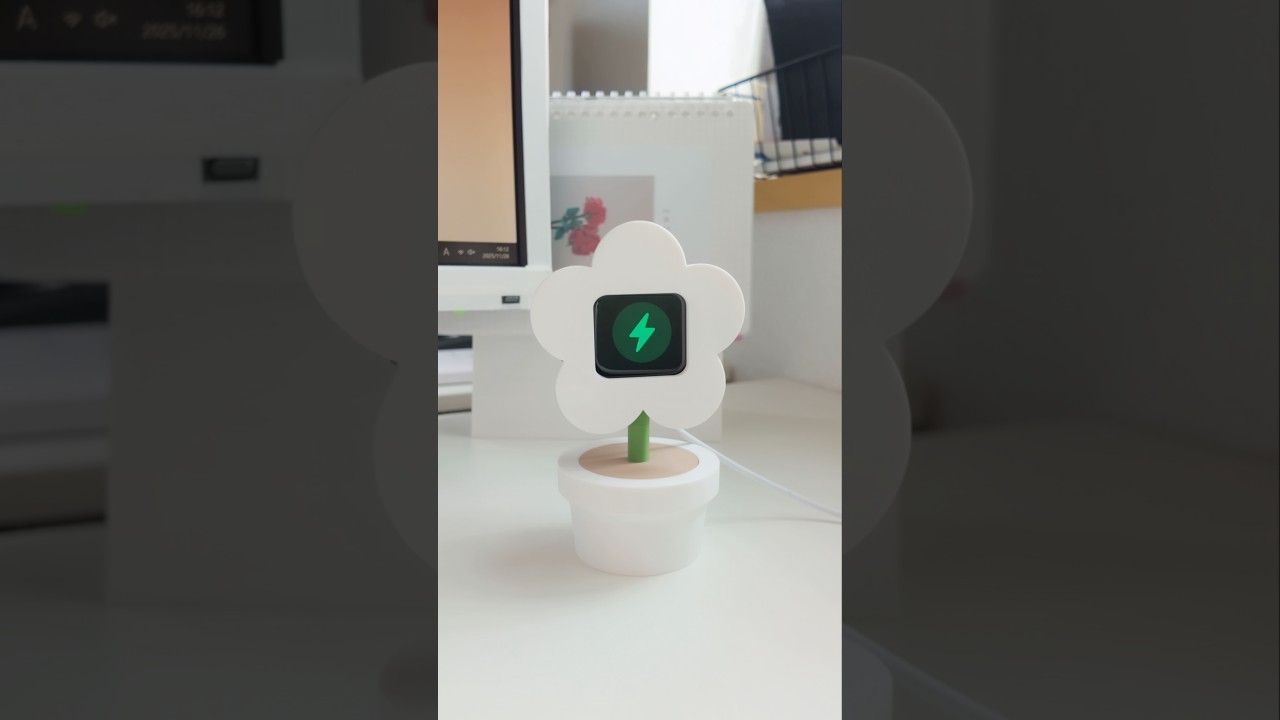 お花の充電スタンドを作りました🌷 #interior #AppleWatch #applewatchcharger #デスクツアー #デスクセットアップ #デスク環境 #アップルウォッチ