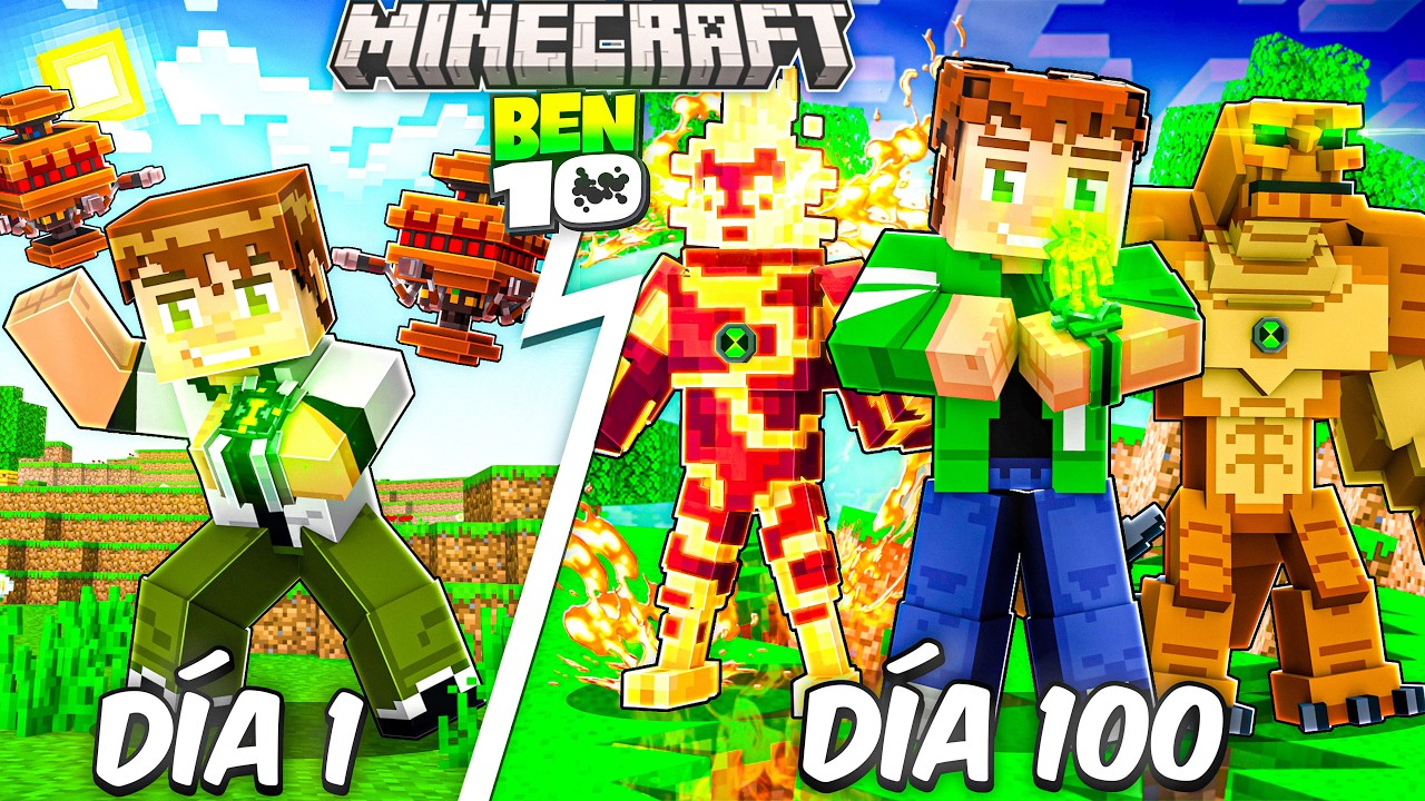 Sobreviví 100 Días Como BEN 10 En Minecraft... Esto fue lo que pasó.
