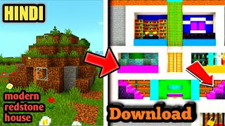 Minecraft Redstone Dirt House Mod Download for mcpe | minecraft hindi | minecraft house | screenshot 5