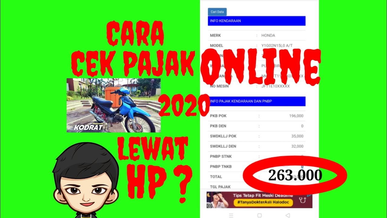 Cara cek pajak  motor  online 2020  lewat hp YouTube