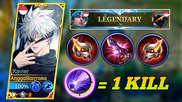 TOP 1 XAVIER HACK DAMAGE BUILD & EMBLEM 2023 | XAVIER USER MUST TRY THIS BROKEN BUILD XAVIER - MLBB