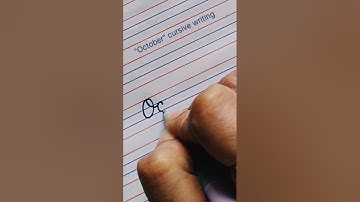 October in Cursive Writing Tutorial | Months name in cursive writing #shorts #cursivewriting