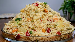 طبخ الارز مع الخضار بهذة الطريقة الهنديه يجعلها لذيذة جداً💯 Cook the rice and vegetables this way