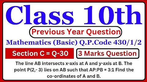 The line AB intersects x-axis at A and y-axis at B. The point P(2,- 3) lies on AB such that #maths