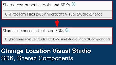 unable to Change location of Visual Studio "Shared components, tools, and SDKs" only on C: drive