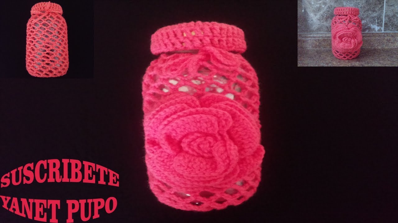 COMO TEJER COVER PARA BOTES DE VIDRIO 🧶👩‍🍳