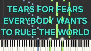 tears for fears~everybody wants to rule the world(rallentato-slow)=piano facile easy tutorial