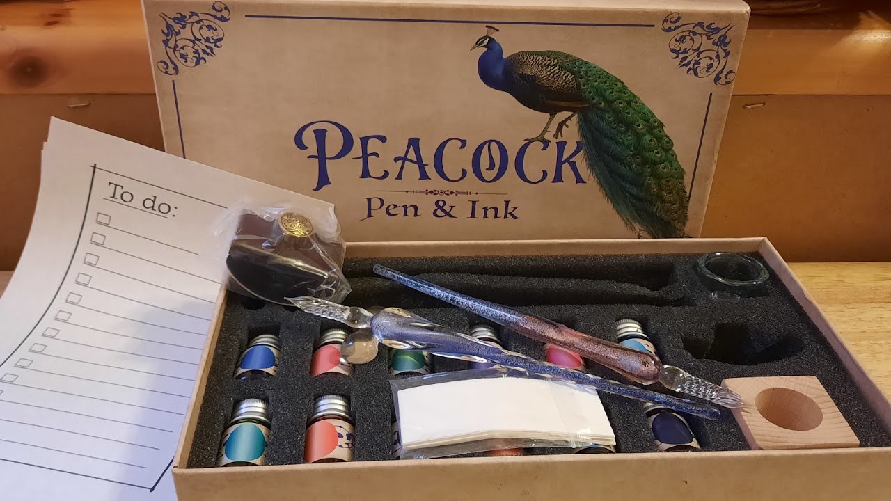 Quill Pen - Feather Calligraphy Pen and Ink Set Unboxing and
