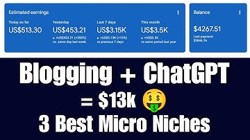 🤑 Blogging + ChatGPT = $13k 3 Best Micro Niches