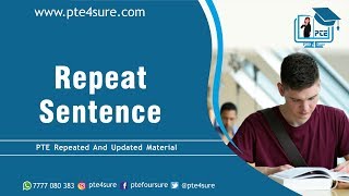 Repeat Sentence PTE | October 2019 | PTE Exam | Most Repeated