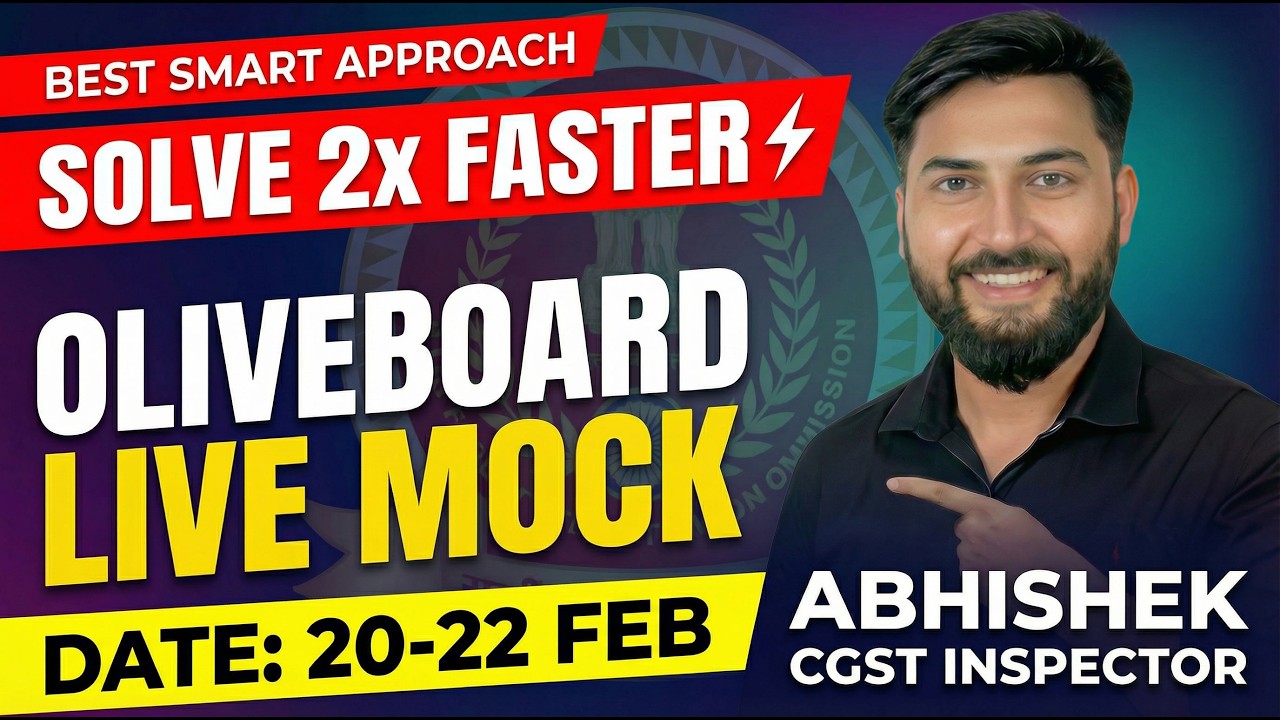🚀 Smart Approach : Oliveboard Live Mock SSC CGL 2026 | 20-22 Feb | Solution & Analysis