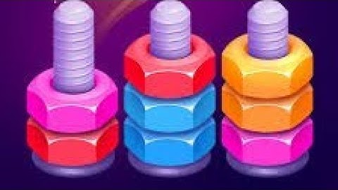 Nut sort game.. combine matching colors  🔩 #gameplay #youtube #viralgamevideo