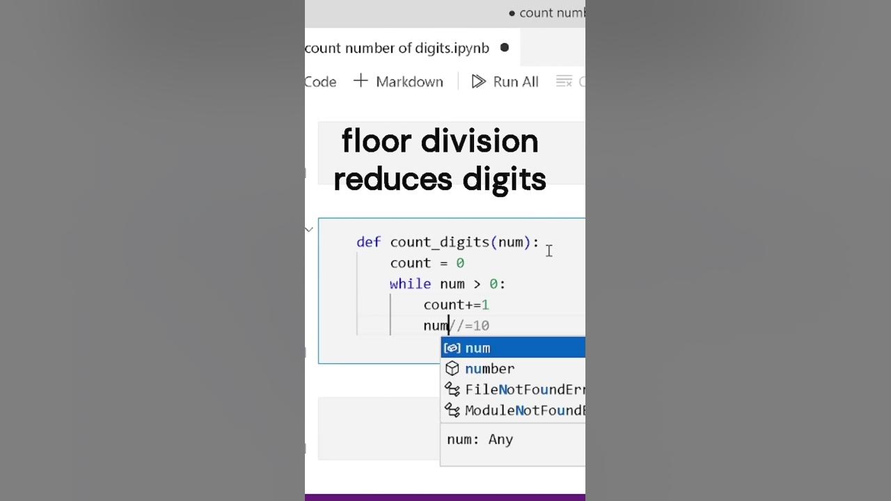 Count number of digits in python codingstreets python coding youtube