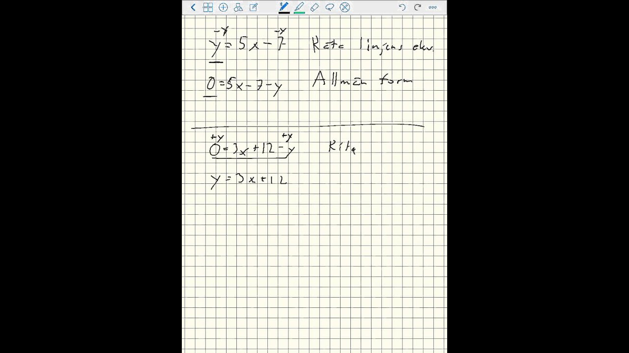 Räta linjen på allmän form