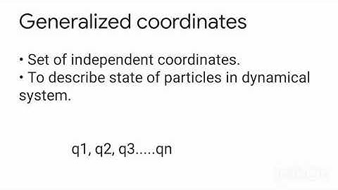 Generalized coordinates in Tamil