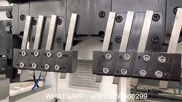 Vertical CNC v grooving machine with double tool rests v cut machine