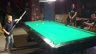 A 9-Ball Runout by Alex G., a 6-Year Old Billiards Prodigy (and he does that in just 78 seconds).