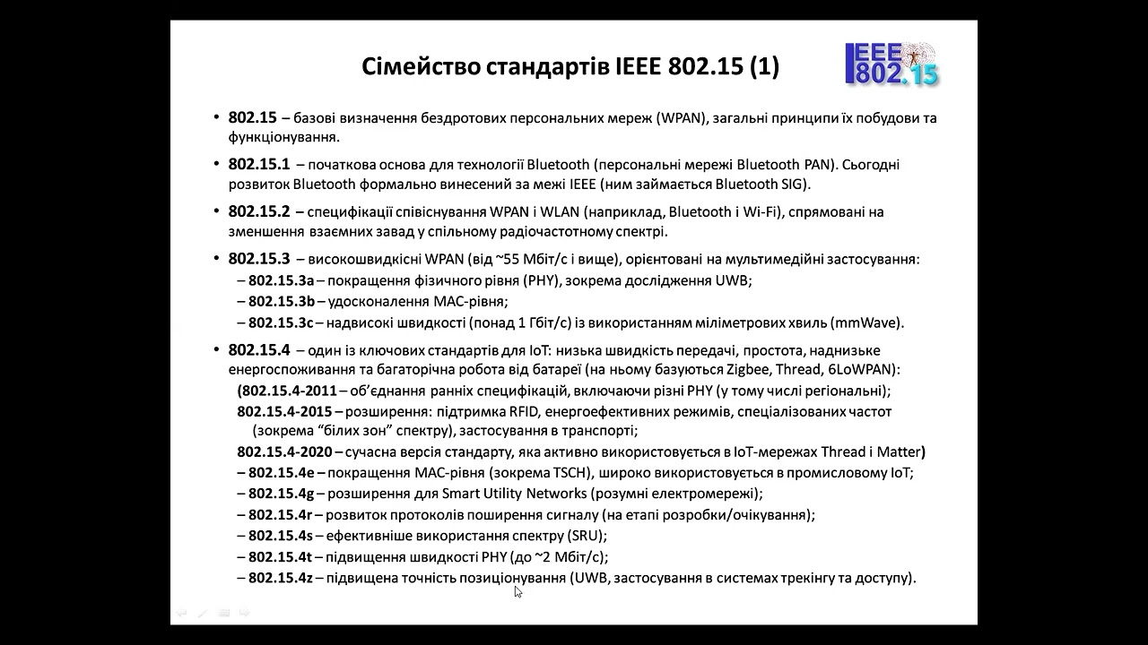 Лекція №12 з IoT (2026). Стандарти передачі даних у лок… — Transcript