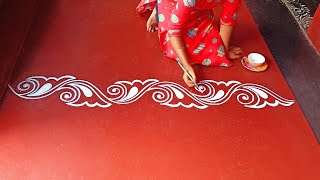 Alpona Design Border 2021 Border Side Rani Design 2021 Door Side Alpona Laxmi Puja Alpona