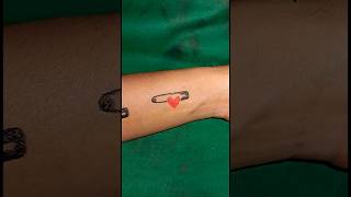 diy pin tatto (end see )❤️❤️🧷🧷 #shorts #amazing #youtube #viralvedio