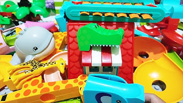 ⭐Satisfying Building Blocks Marble Run ASMR 341 Long Track Whale Giraffe Seesaw elephant Bridge L22