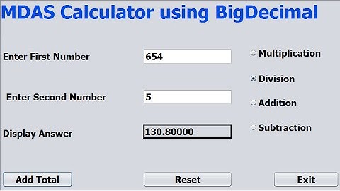 Java NetBeans MDAS Calculator Tutorial Using BigDecimal