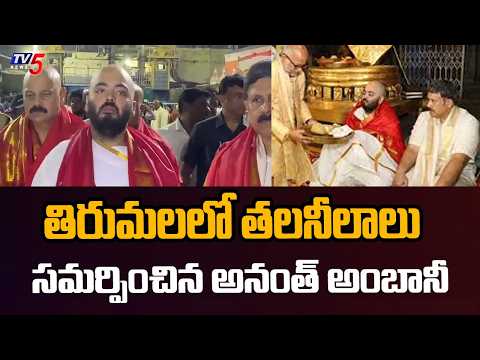 తిరుమలలో అనంత్ అంబానీ: Anant Ambani Visits Tirupati Templ - Offers Special Prayers || TV5 News - TV5NEWS