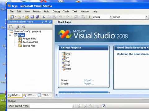 new project C++ (Microsoft visual studio 2008)