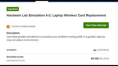 Hardware Lab Simulation 6-2: Laptop Wireless Card Replacement