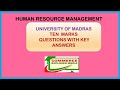 Human Resource Management ten marks questions with key answers