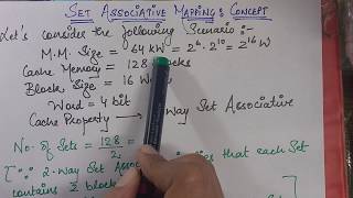 SET ASSOCIATIVE MAPPING- Concept Computer Architecture
