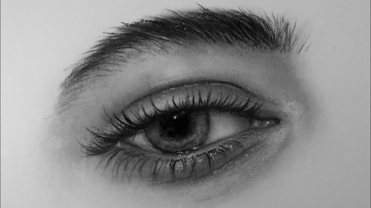 رسم عين بالفحم