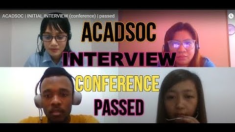 ACADSOC | INITIAL INTERVIEW (conference) | passed