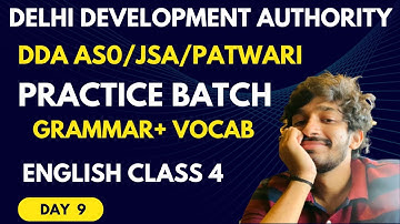 DAY 9 DDA ASO/JSA Classes 2023 | DDA ENGLISH Practice class 4 #dda #ddaaso #sscenglish @vinaykaksha
