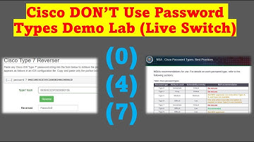 Cisco Password Types - NEVER USES THESE Types 0 4 and 7