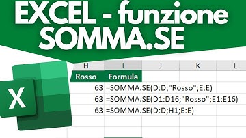 EXCEL - La funzione SOMMA.SE (VIDEO BREVE)