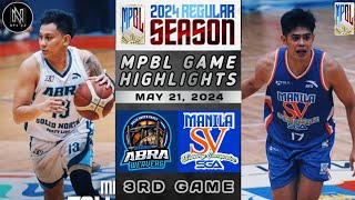 MPBL HIGHLIGHTS: ABRA WEAVERS VS MANILA SV BATANG SAMPALOC SGA (MAY 21, 2024)