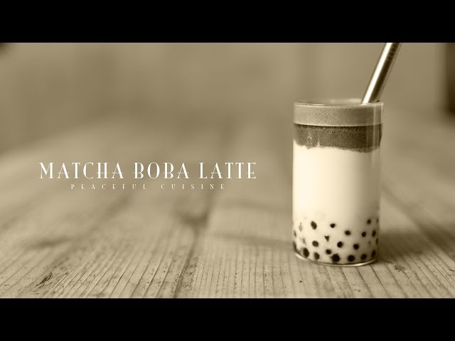 [No Music] How to Make Matcha Boba Latte