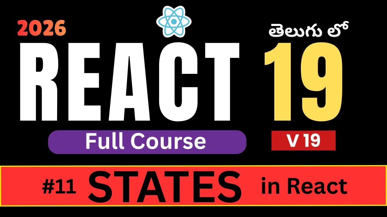 11. States in React | React 19 Tutorial for Beginners in Telugu - YouTube