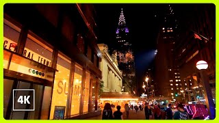 Night in NEW YORK 🗽 Walking in Manhattan, NYC Sounds