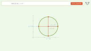 Properties of a circle from circle(11,8)-radius7 | Tiger Algebra Solver