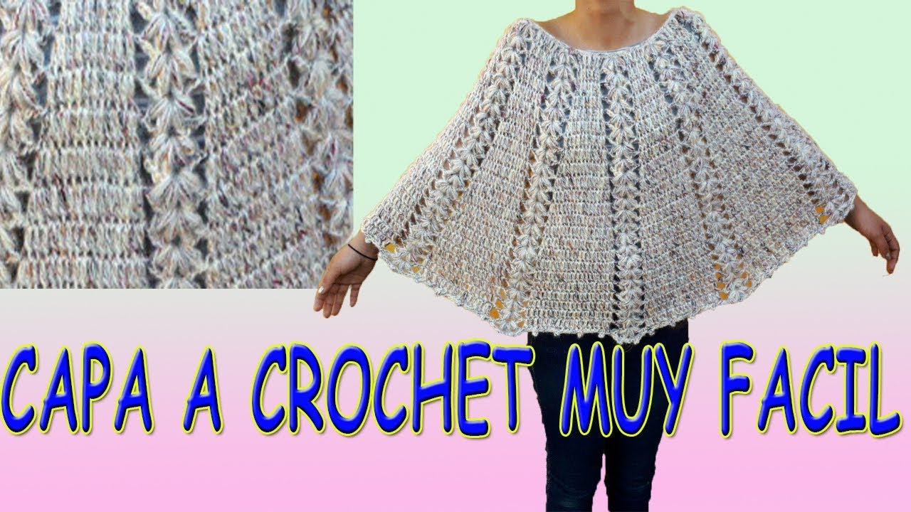 capa a crochet - muy facil  y rapida de tejer -tejido a ganchillo - crochet winter shrug / shawl