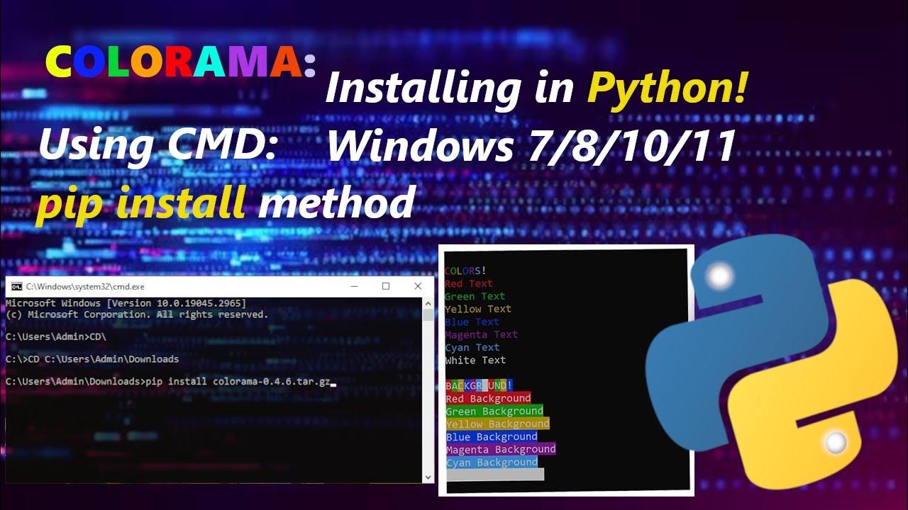 How to install Colorama in Windows 10 using command prompt or pip ...