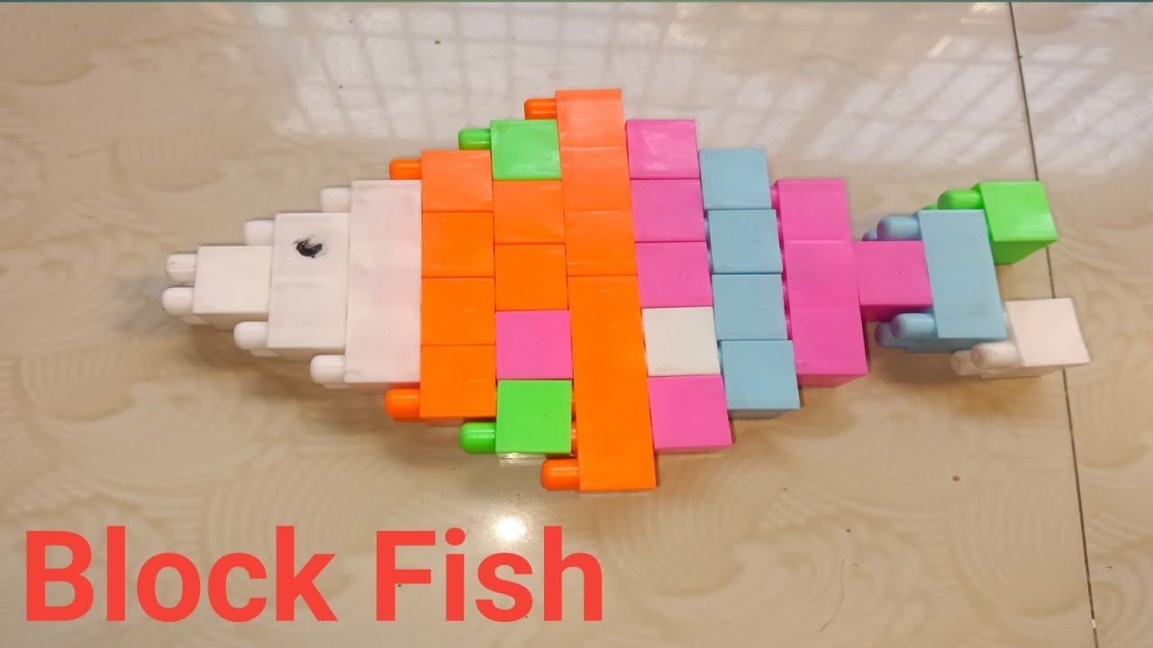Bildinblock Fish/ Building Block Games/ Building Block Kids/Blocktoy/🙂