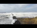 4k Flyover of North Jetty, Ocean Shores, WA during King Tide. 11-15-2020