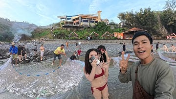 Bãi Biển Vũng Tàu Lại Chấn Động Với Mẻ Lưới Cá Đối Chưa Từng Có, Nhiều người tắm Biển Ùa Đến Xem